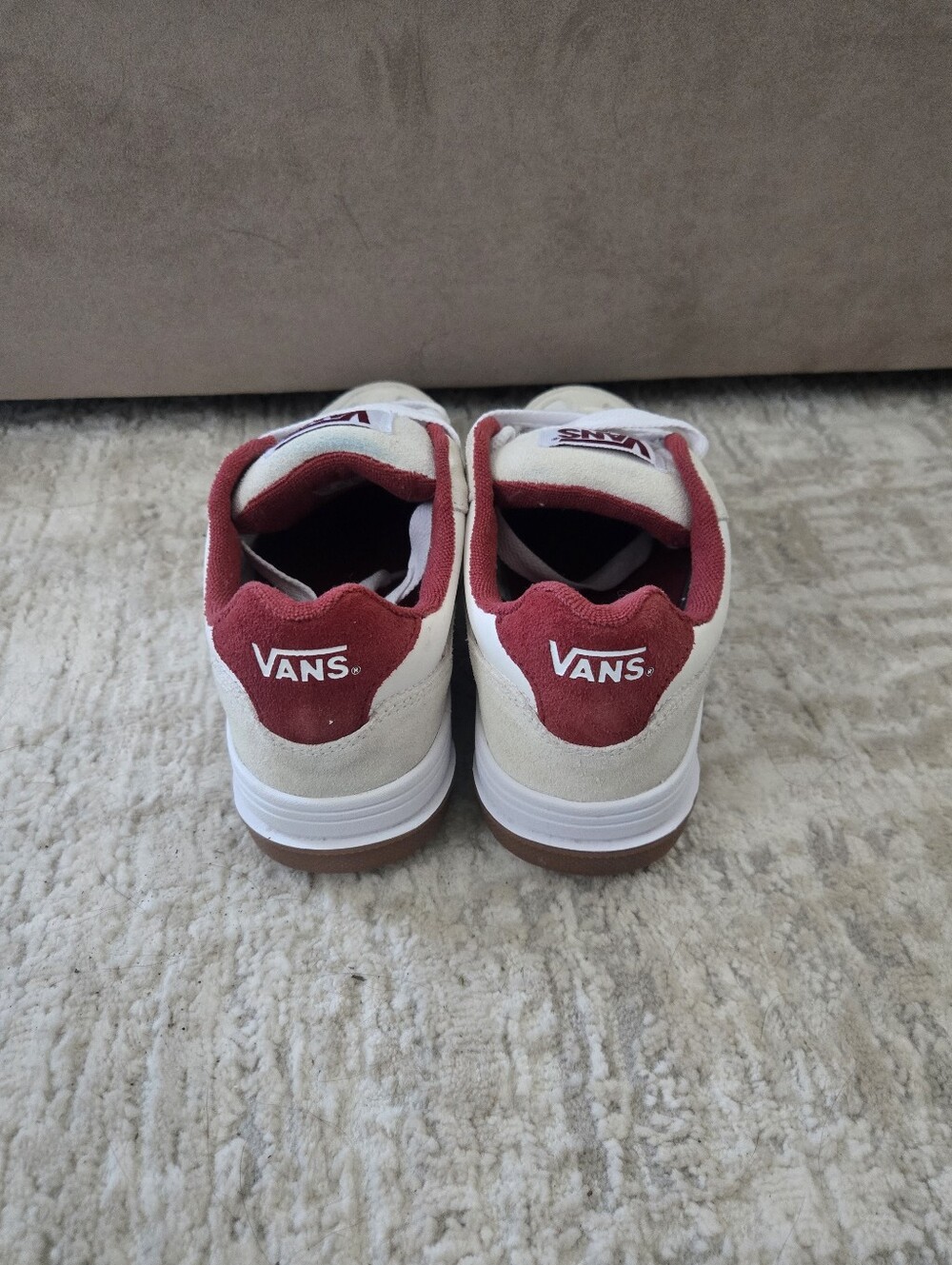 Vans Upland Vintage Sport White Leather Skate Shoes Mens Sz 8 Casual Sneakers. - Picture 5 of 9